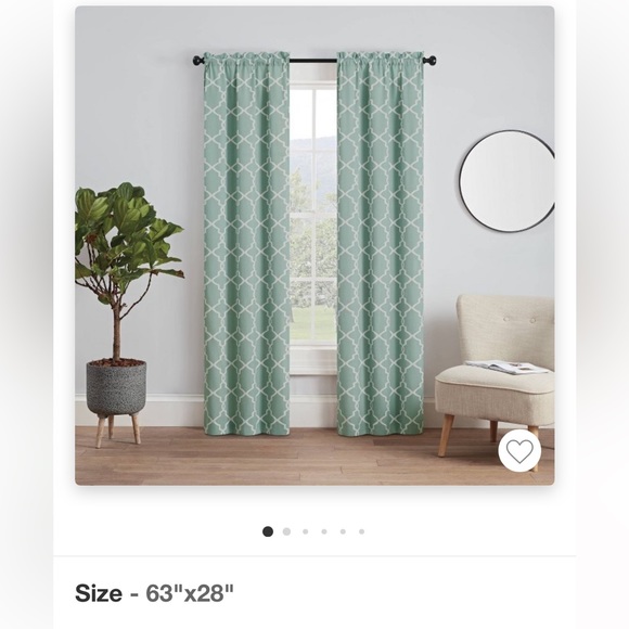 Vickery Curtain panels light filtering set teal two panels - Picture 1 of 6